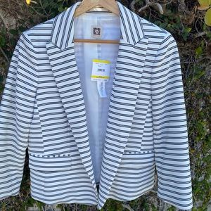 NWT Anne Klein Black & White Striped Jacket